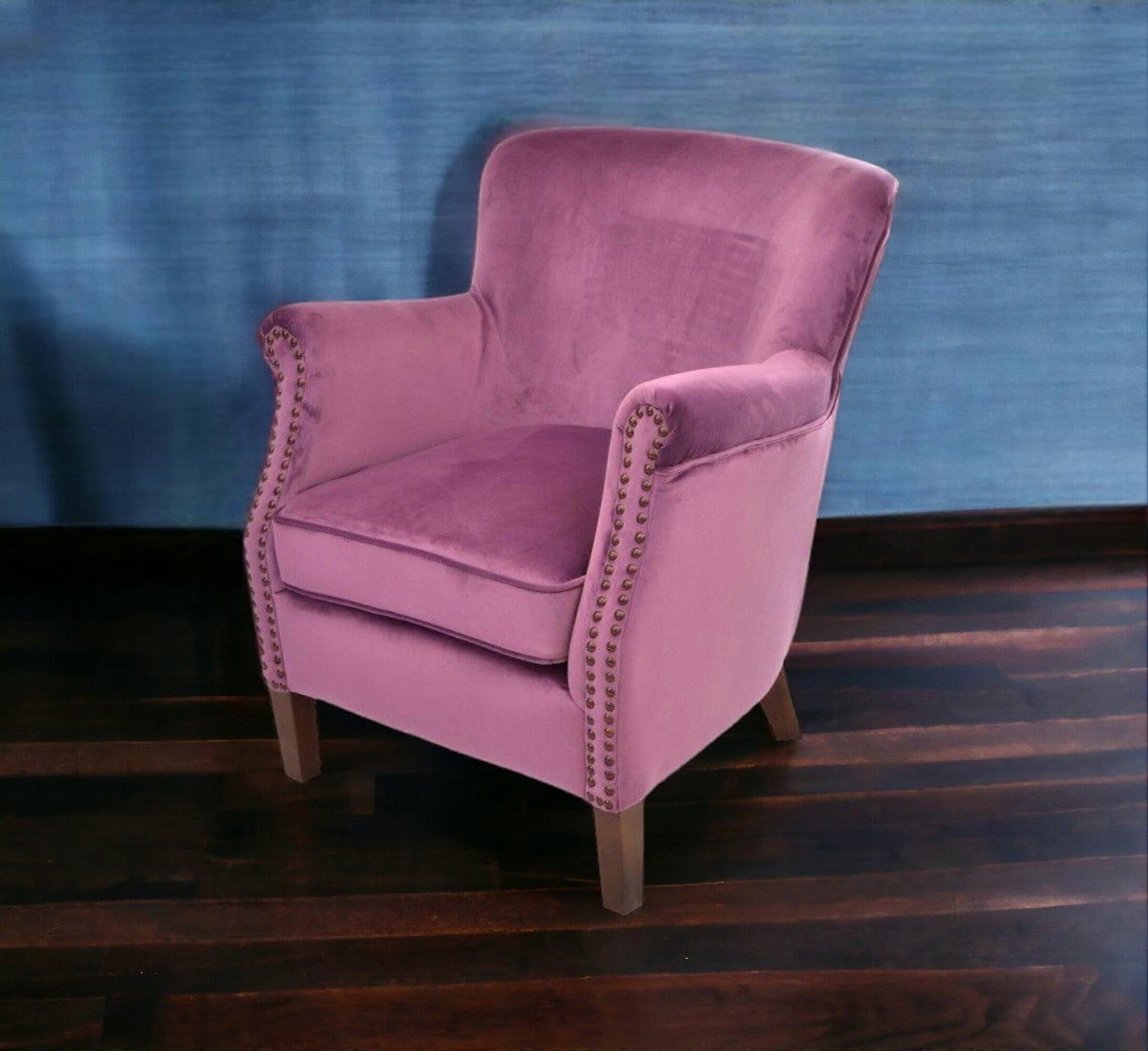 Pink Velvet Armchair