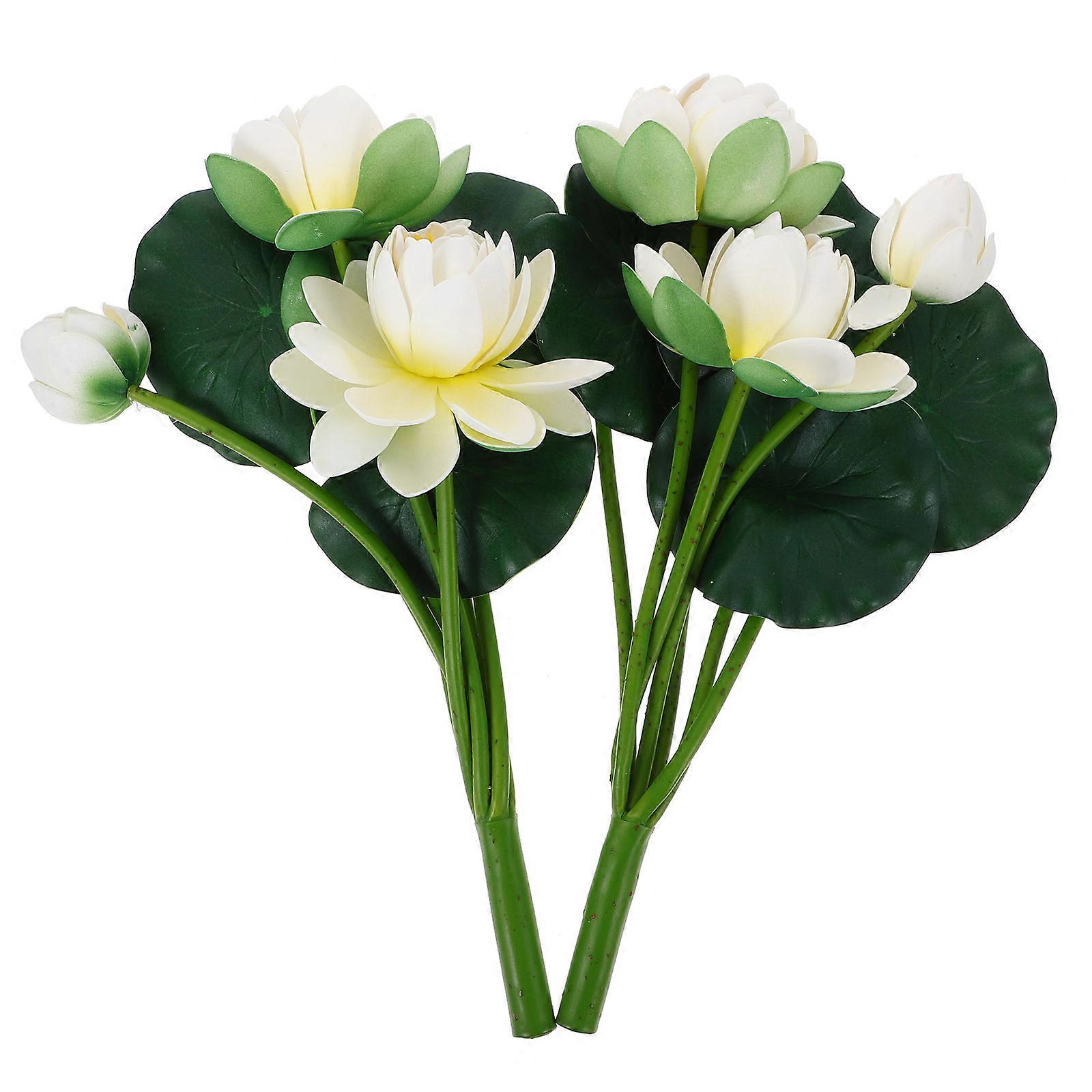 2pcs Artificial Lotus Flowers Bouquets Simulation Tabletop Flower Arrangements
