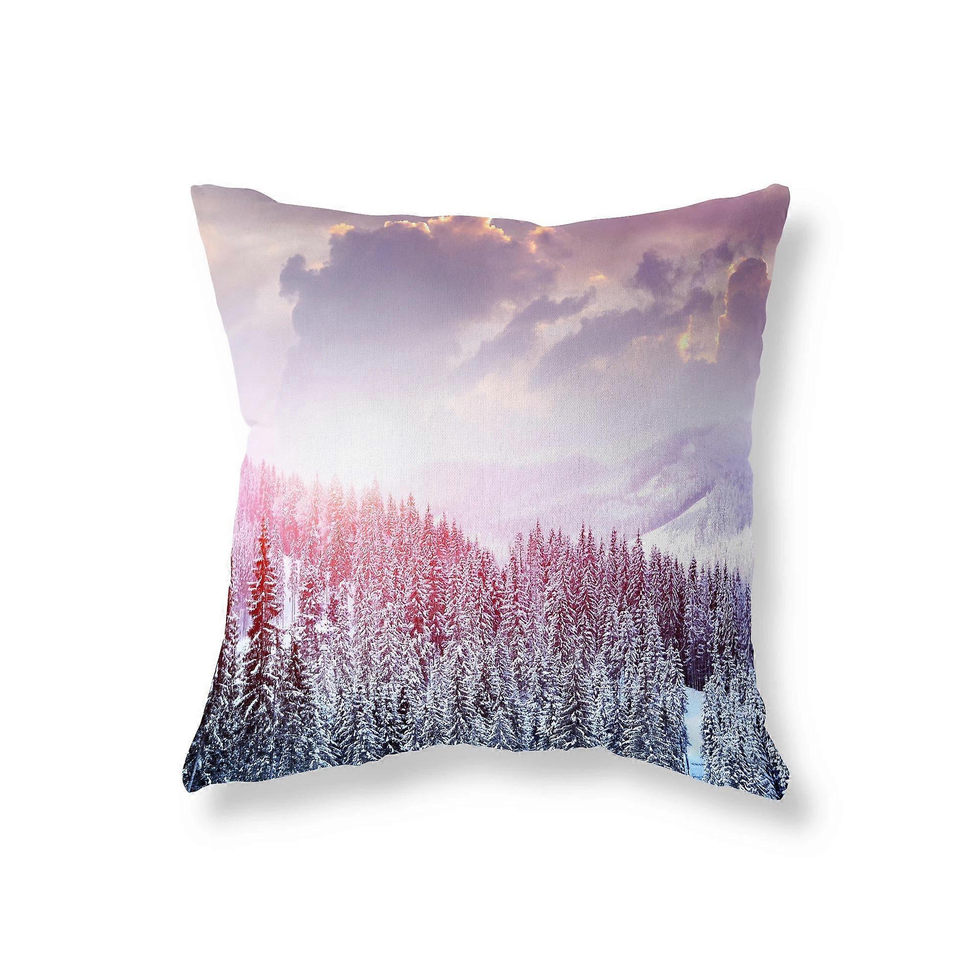 Winter Sunrise Sunset Snow Scène kussensloop Ontwerp 2016