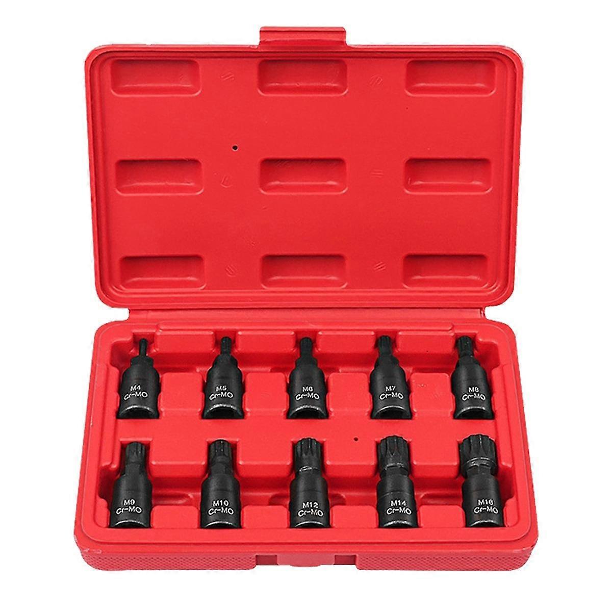 10PCS 12 Point Socket Wrench Set Universal 3/8 Square Drive Socket Set -M16 Socket Kit