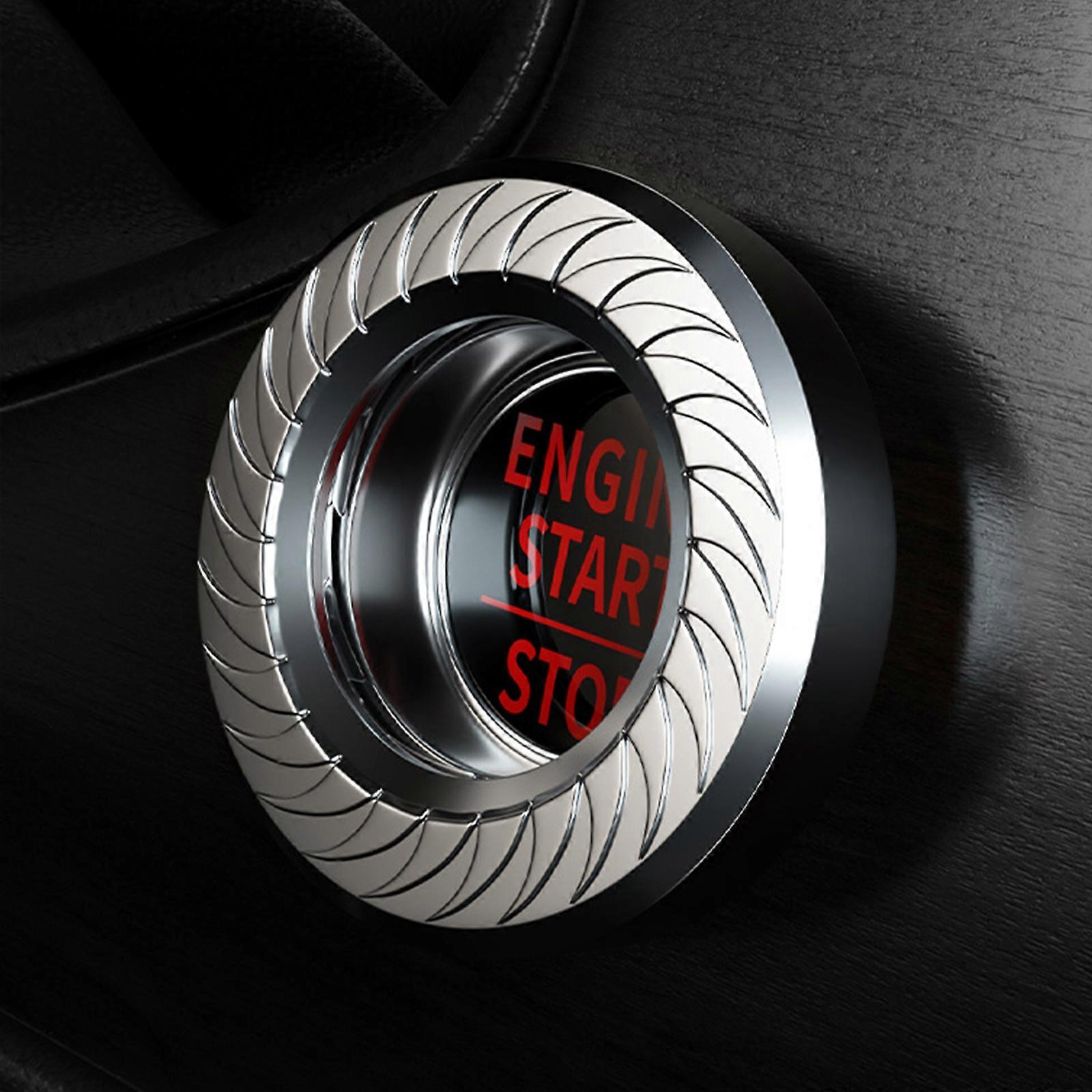 Zinc Alloy Car Engine Start Stop Button Cover Auto Ignition Switch Rotatable Protection Cap Interior Accessory Decor Sticker