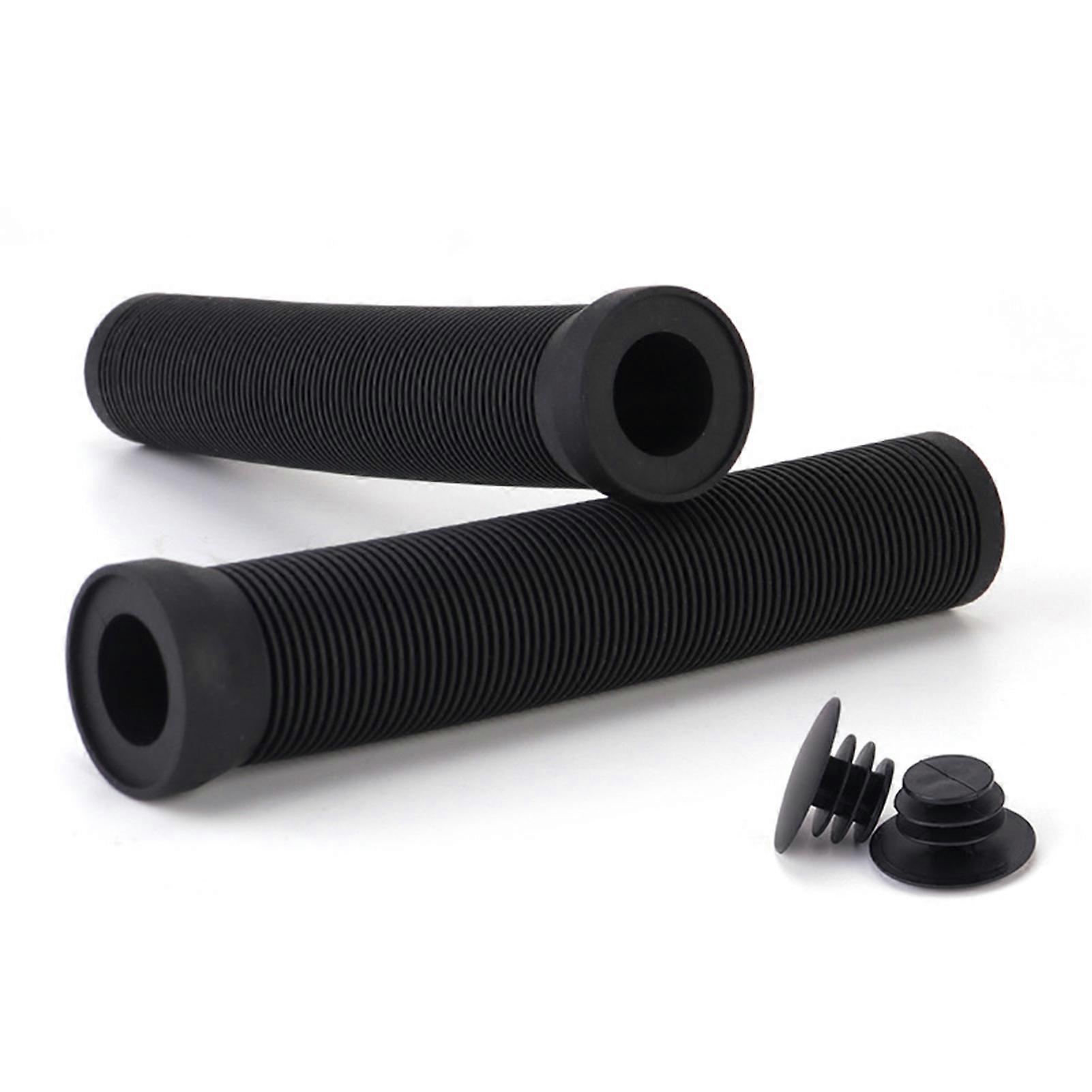 1 Pair Bicycle Handlebar Cover with Plugs Comfortable Shock Absorption Anti-Slip Rubber Bike Grips Right/Left Handlebar Grips for MTB Road Bike Scoote