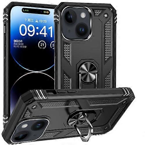 For iPhone 15 Shockproof TPU + PC Phone Case with Holder