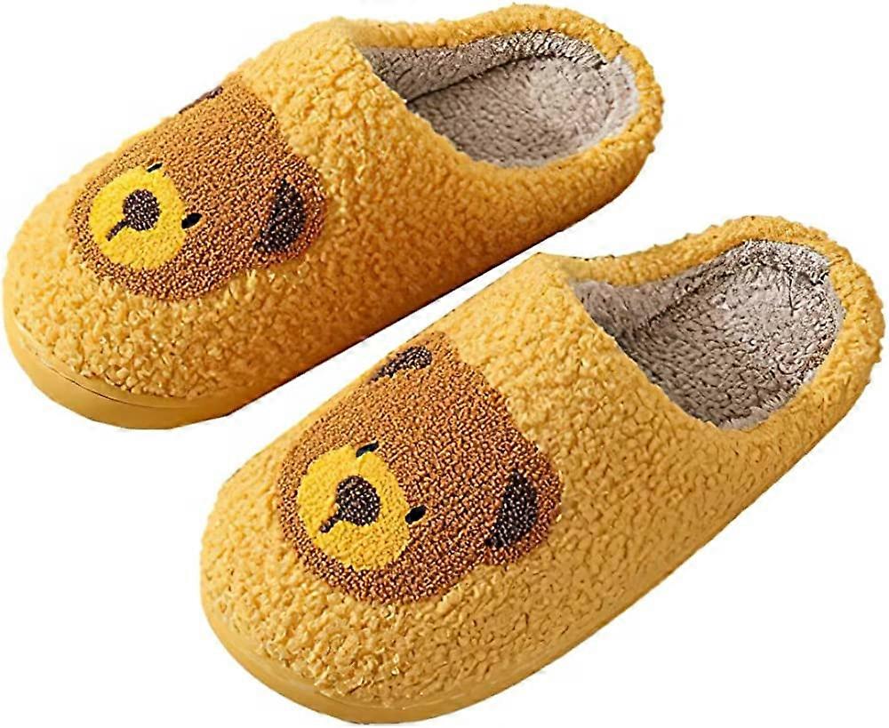 Cute Slippers for Women Keep Warm Couples Slides Home Slippers Soft Scuff Slip on Anti-Skid Sole Slip-on Slipper for Indoor Outdoor