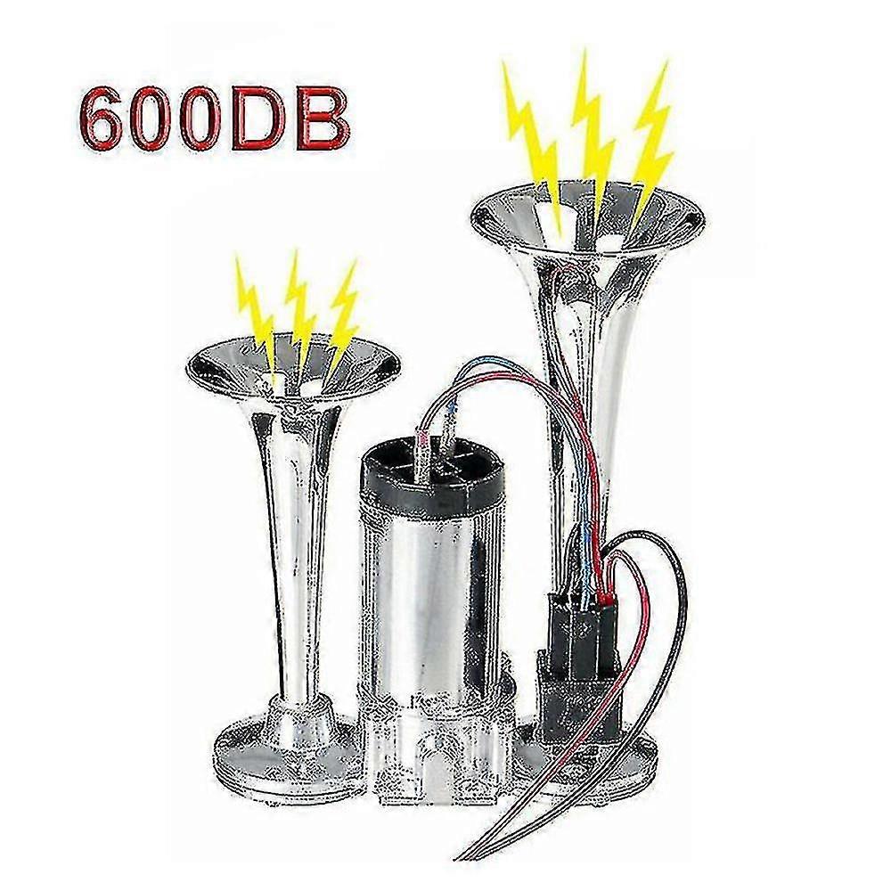 600db 12v Dual Trumpets Super Loud Electric Solenoid Valve Car Electric Air Horn Speaker For Vehicle Car Suv Truck Lorry Rv Boat