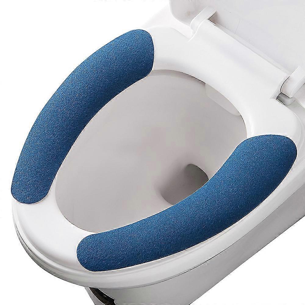 Adhesive Toilet Mat - Light And Thin Washable Summer Toilet Cover - Self-adhesive,Navy blue