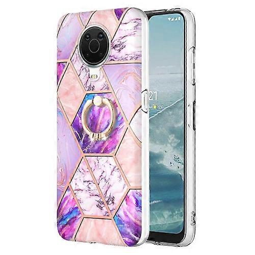 For Nokia G20 / G10 Splicing Marble Pattern Dual-side IMD TPU Ring Holder Case