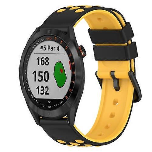 For Garmin Approach S40 20mm Two-Color Silicone Watch Band
