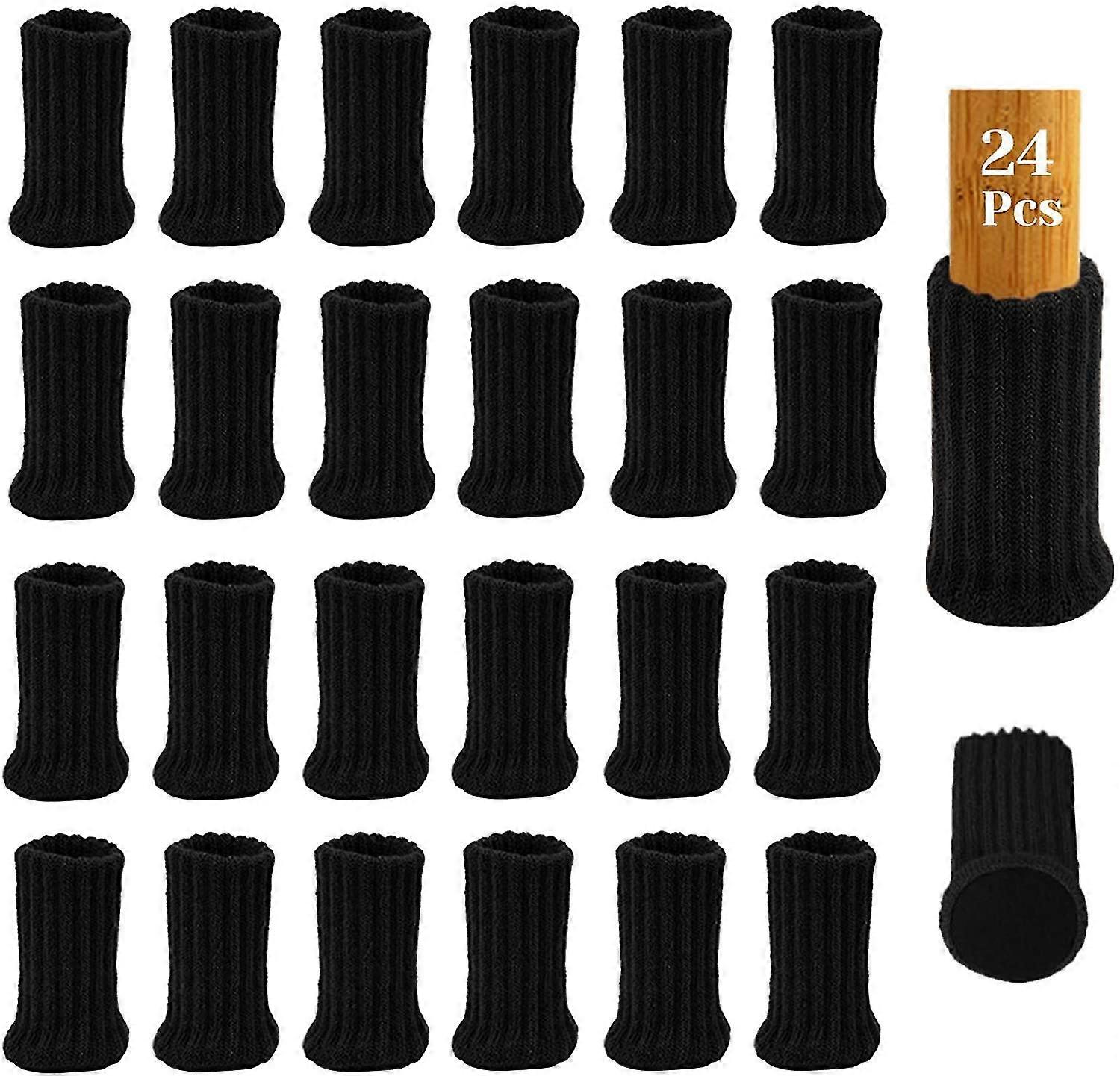 24pcs Chair Leg Socks With Felt Pads, High Elastic Knitted Furniture Booties With Double