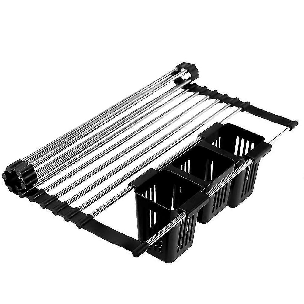 Foldable Multifunction Dish Drying Rack Kitchen Organizer Storage Drainer Stainless Retractable Rack