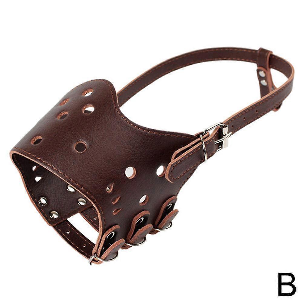 Leather Muzzle for Large/Medium Dogs - Control Barking Biting and Chewing
