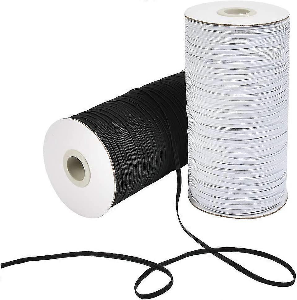 2pcs Elastic Cord For Sewing 3mm*180m Flat Elastic Bands 3mm Elastic Cord Tubular Lanyard For Glasses Lanyard For Necklaces Bungee Cord For Bags Cloth