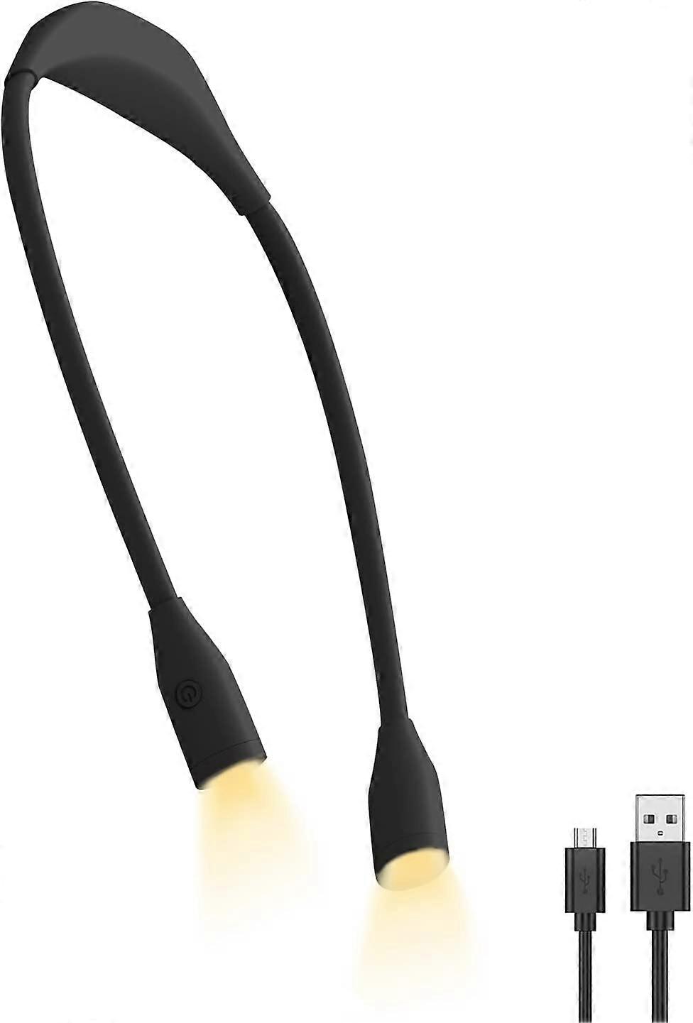 Neck Reading Light, 3 Color Book Light with Stepless Adjust Brightness, Rechargeable Lightweight Neck Light for Knitting Reading Crafting Travelling,