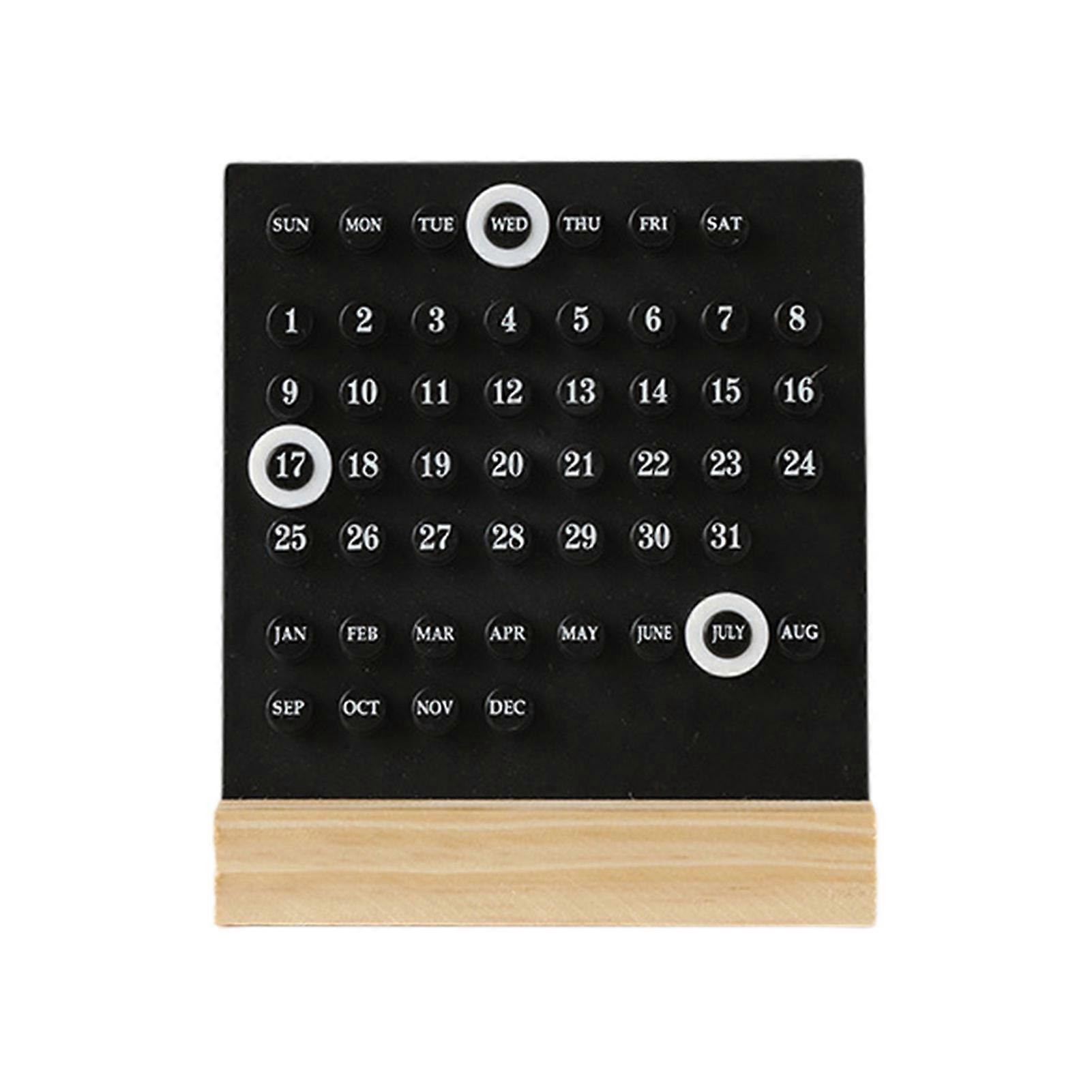 Creative Wooden Calendar Ornament with Circle Year of 2024 Annual Calendar Desk Calendar Personalized Office Desktop Decoration Photo Props