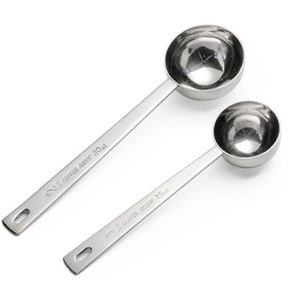 2 Pack Coffee Scoop, Tablespoon measure spoon contains 1 tablespoon (15ml) and 2 tablespoons (30ml)