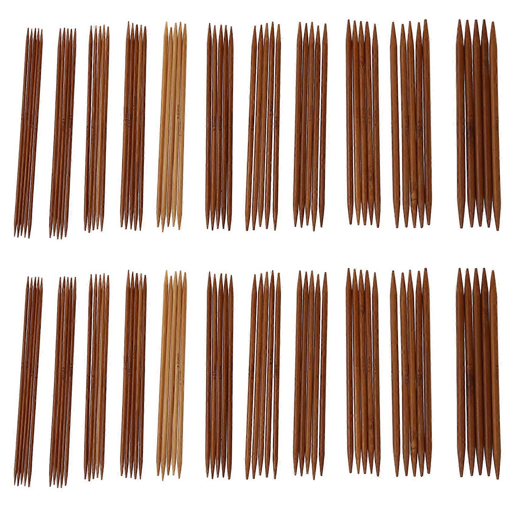 10 Sets of 11 Sizes 5 Inch (13cm) Double Pointed Carbonized Bamboo Knitting Kits Needles Set (2.0mm