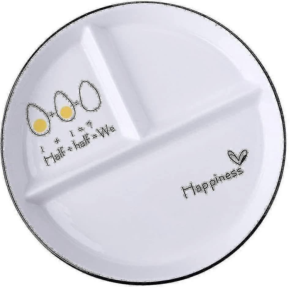 Split Ceramic Dinner Plate 3 Cut Dinner Plate Lunch Plate