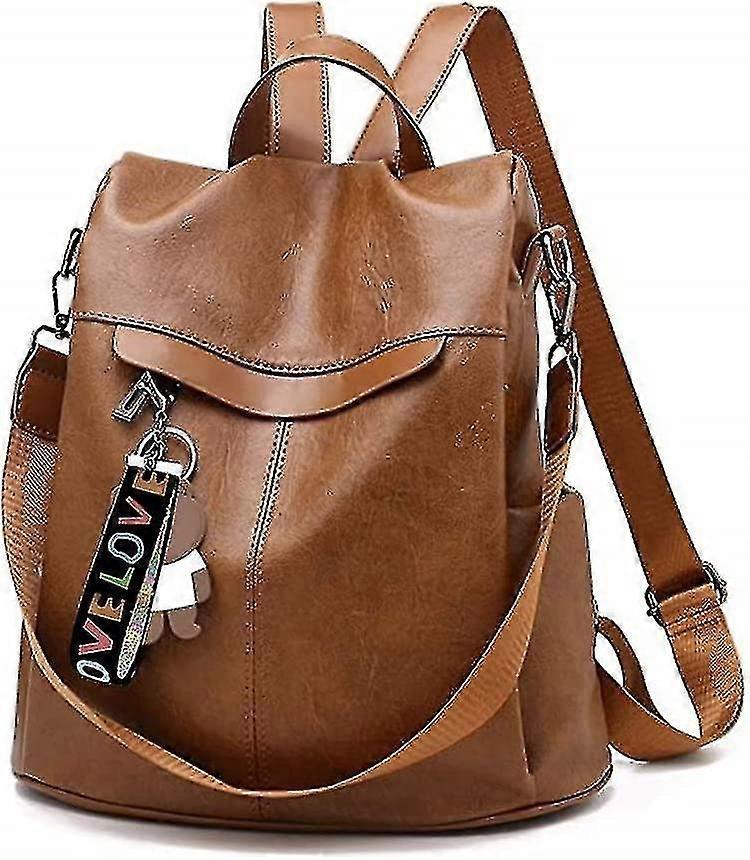 Stöldskydd Ryggsäck Pu Läder Axelväskor Säck A Dos Vattentäta skolväskor för kvinnor Flicka