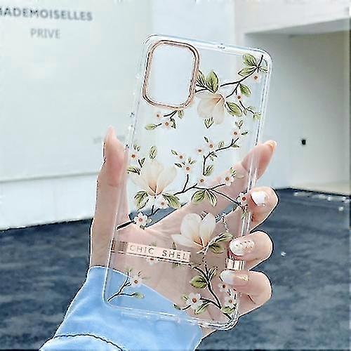 Compatible with Samsung Galaxy S21 Fe 5g Translucent Plating Flower Phone Case