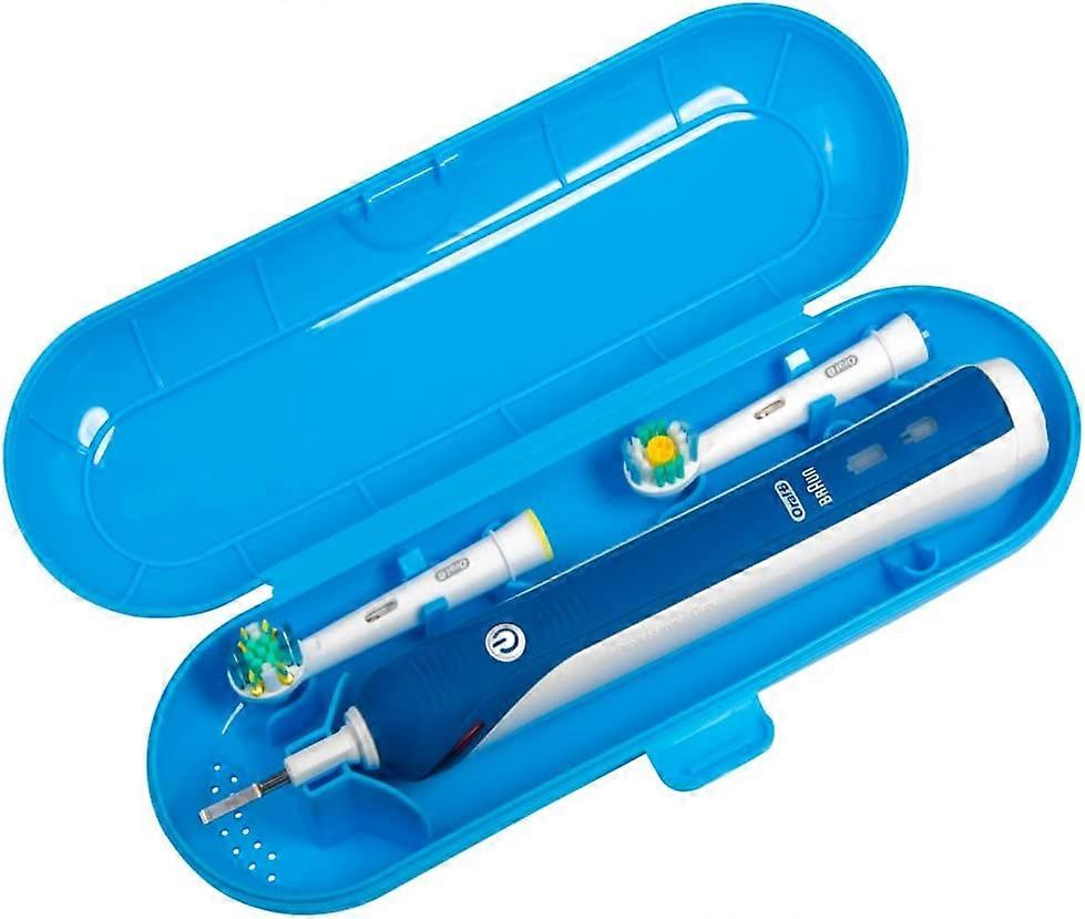 BlueUniversal Type Double Loop Electric Toothbrush Portable Replacement Plastic Travel Kit