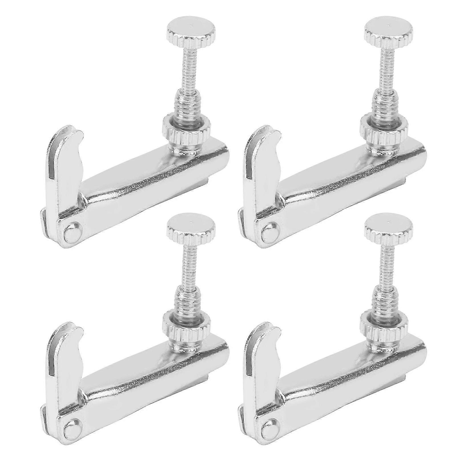 4Pcs Violin Fine Tuners 3/4?4/4 Cello String Tool Replacement Instrument AccessoriesSilver