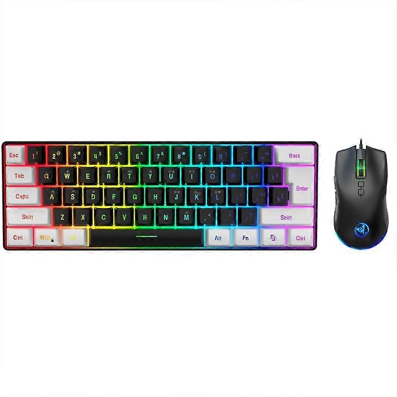61Keys Gaming Keyboard Mouse Combo Set Ergonomic RGB Backlight Wire Keyboard