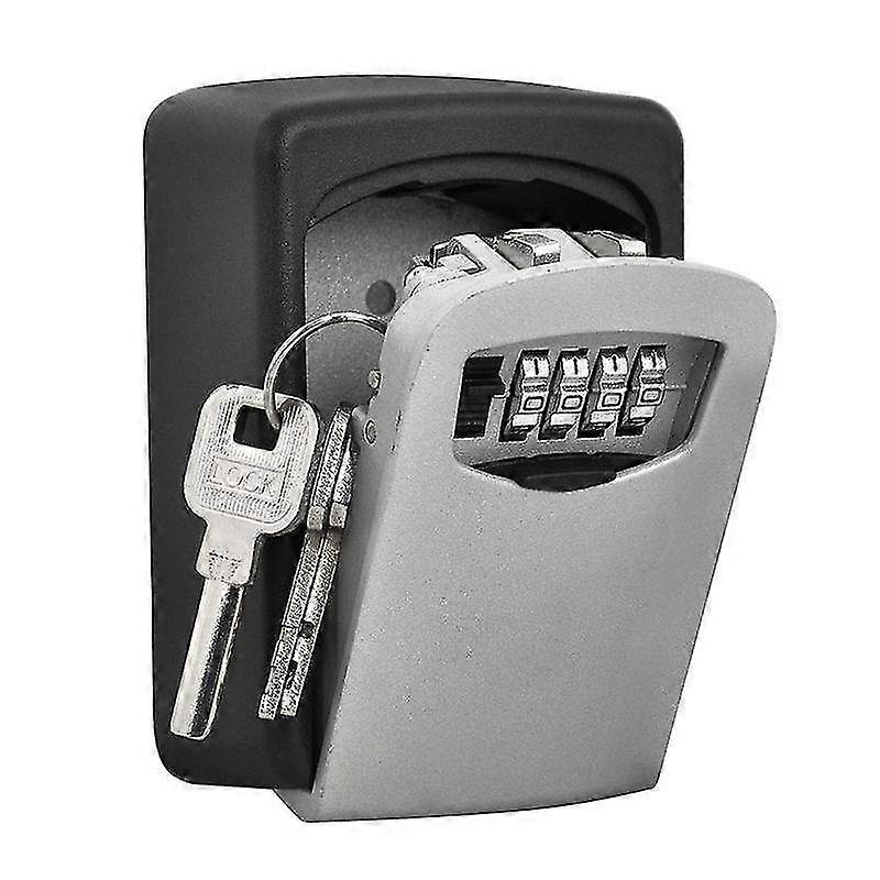Wall Mounted Key Safe Outdoor Combination Lock - Black / Grey (4 Digit)