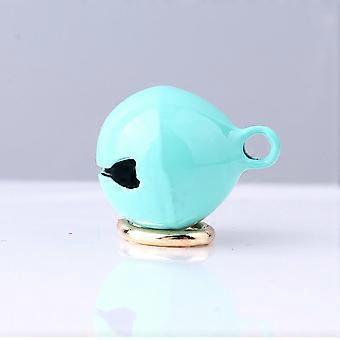 Pet Collar Bell Round Iron Pendant Accessories with Keyring for Dogs and Cats in Lake Blue