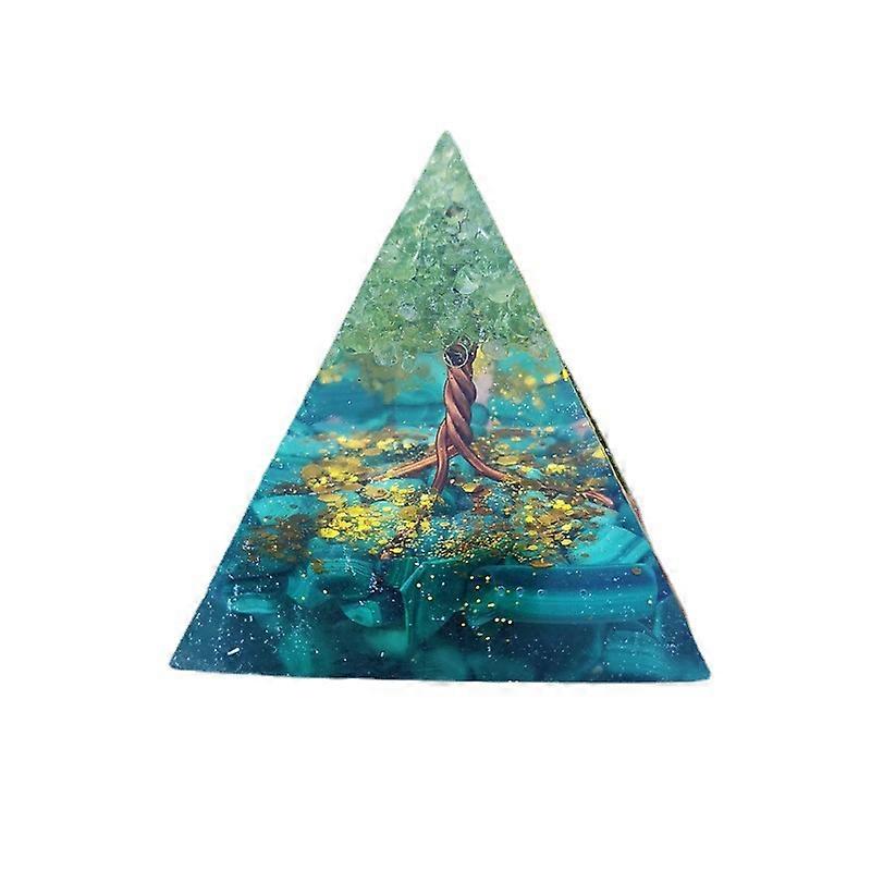 Energy Generator Pyramid Amethyst Peridot Natural Crystal Reiki Chakra Generator