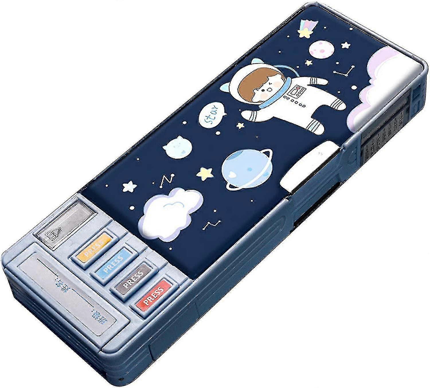 Multifunction Pencil Case Pencil Box With 2 Compartments For Students - Cartoon Pattern