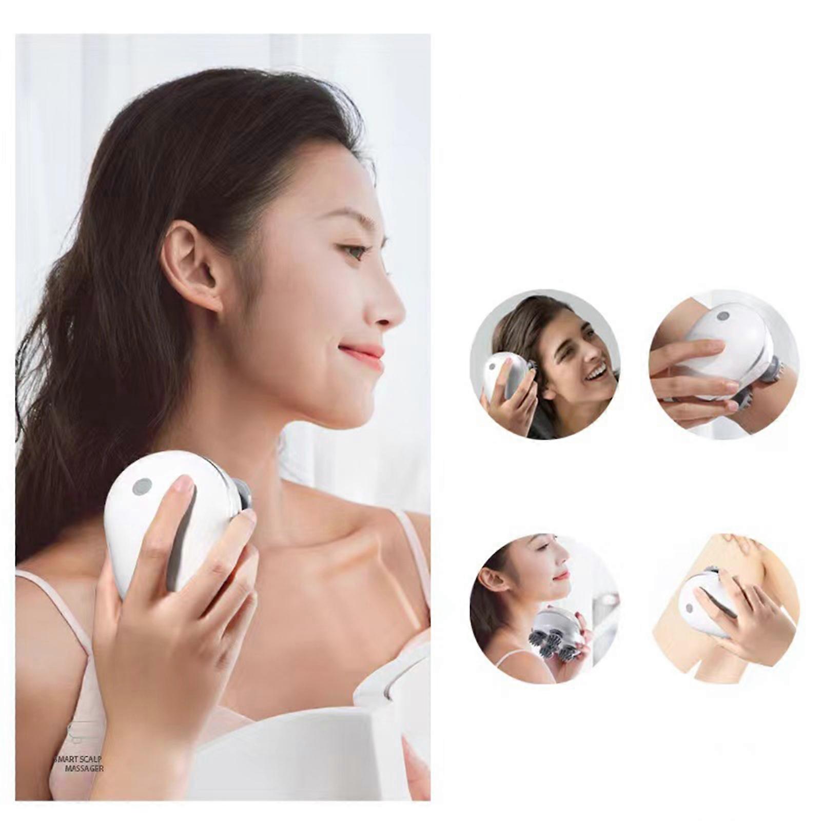 Electric Scalp Massager, Cordless Head Massager Scalp Stress Relax, 3 Modes Handheld Hair Scalp Scratcher with LED Light, Pet Massager