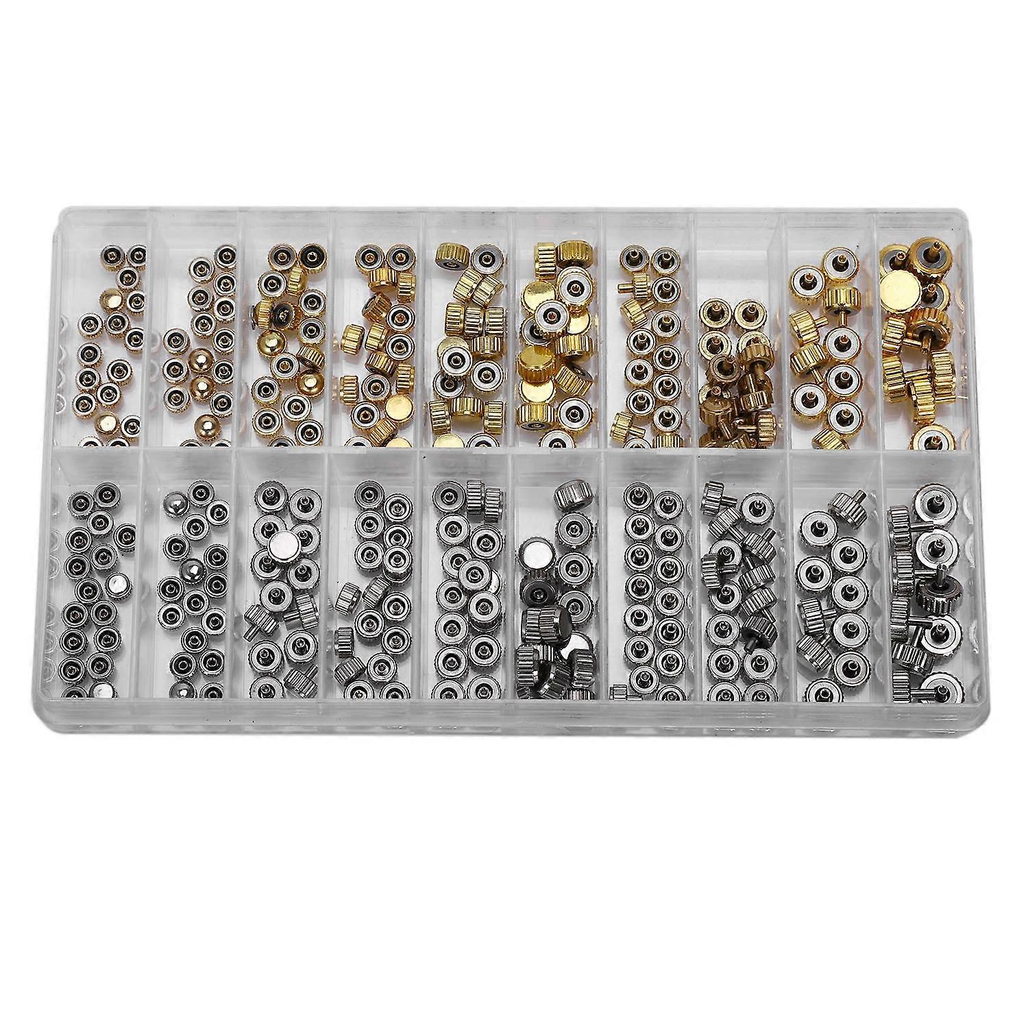 Waterproof Watch Crown Parts Replacement Assorted Gold & Silver Dome Flat Head Watch Accessories Re