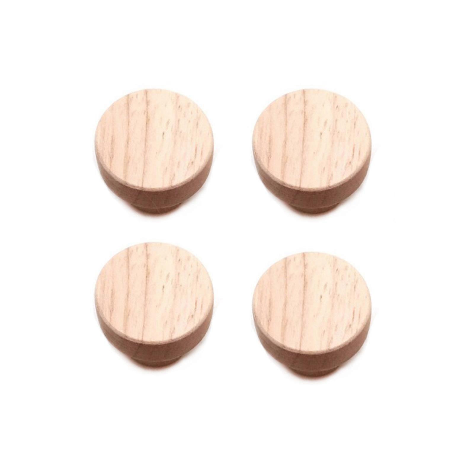Cabinet Door Wood Knobs Pulls Wardrobe Cupboard Drawer Round Pull Kitchen