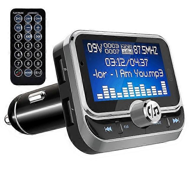 Car FM Transmitter With Remote Control 1.8" LCD Bluetooth MP3 Player Dual USB Car Charger Handsfree FM Modulator 2021