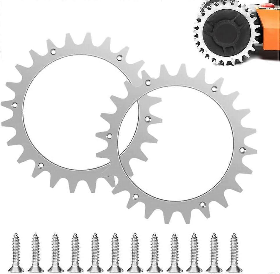 Replacement Upper Stainless Steel for Worx S/M Model Robot Lawn Mower, Robot Lawn Mower Tips Traction Enhancement for Worx S/M Models 205mm Aluminum