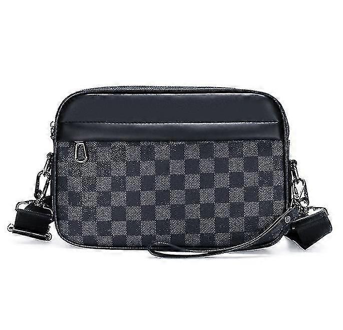 حقيبة كتف رجالية كاجوال منقوشة، حقيبة رسول رياضية جلدية