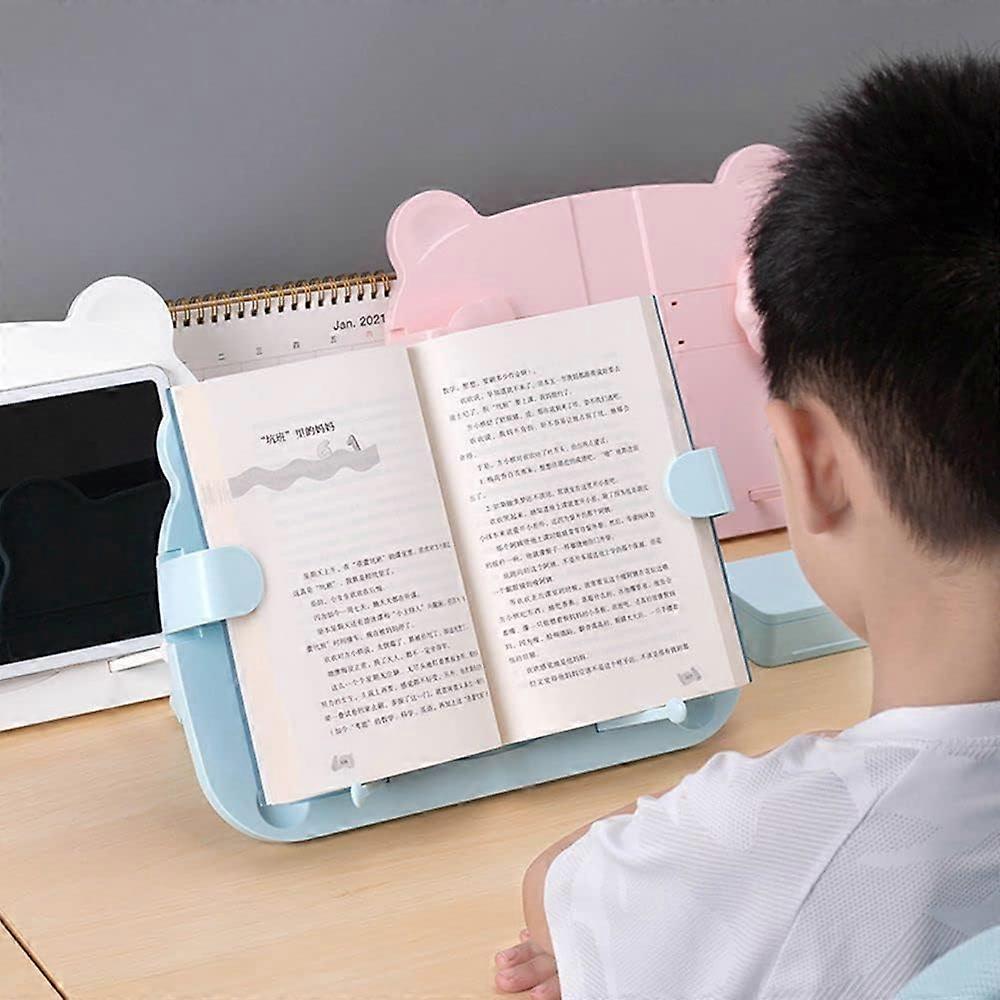 Book Stand with Fixing Clips, Adjustable Book Holder for Reading Hands Free Foldable Cookbook Holder