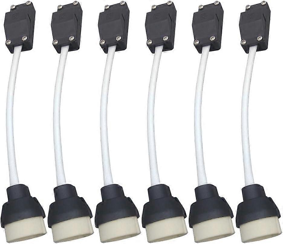 (6 Pacotes) GU10 Suporte para lâmpada Base cerâmica e bloco terminal/ponte com cabo e luva de isolamento -