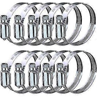 Boeyaa Hose Clamp Set - 10pcs 1 2 Inch 304 StainlSteel Worm Gear Hose Clamps