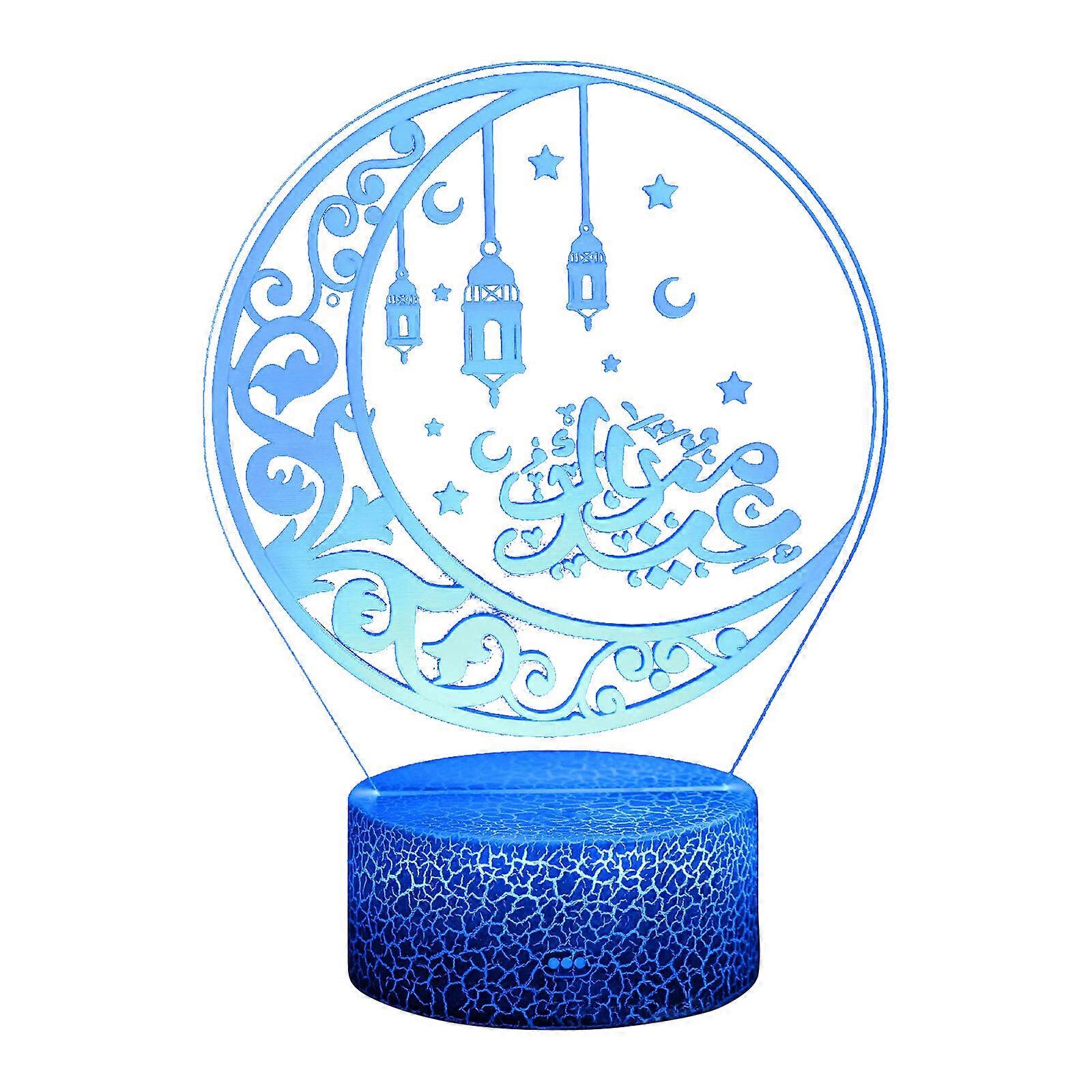 New Arrive Moon Ramadan LED Decorative Light Multicolor 3D Touch Remote Control Lamp
