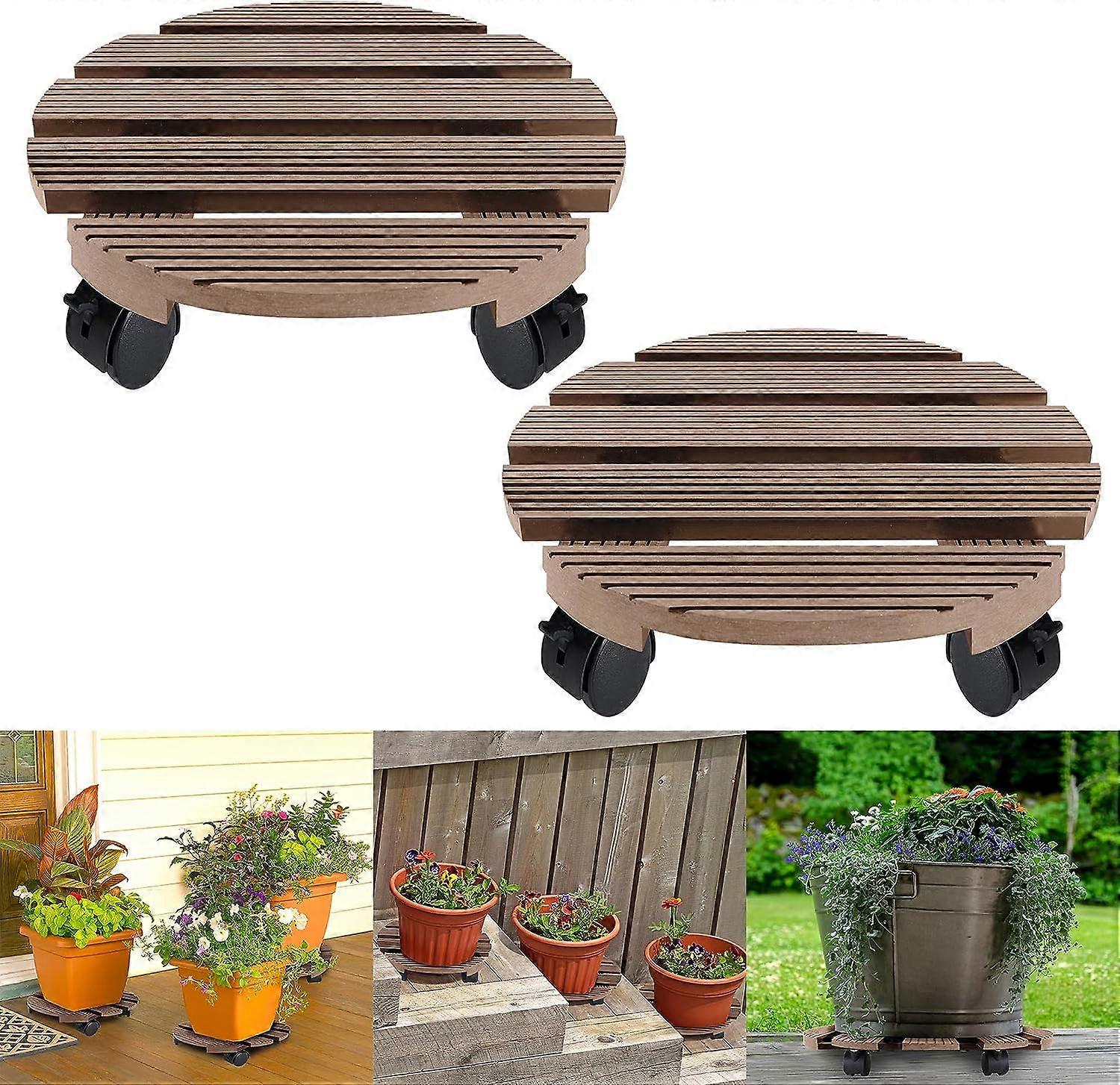 WPC Plant Roller, Round, Diameter 30 cm, Load Capacity 100 kg, Flower Roller