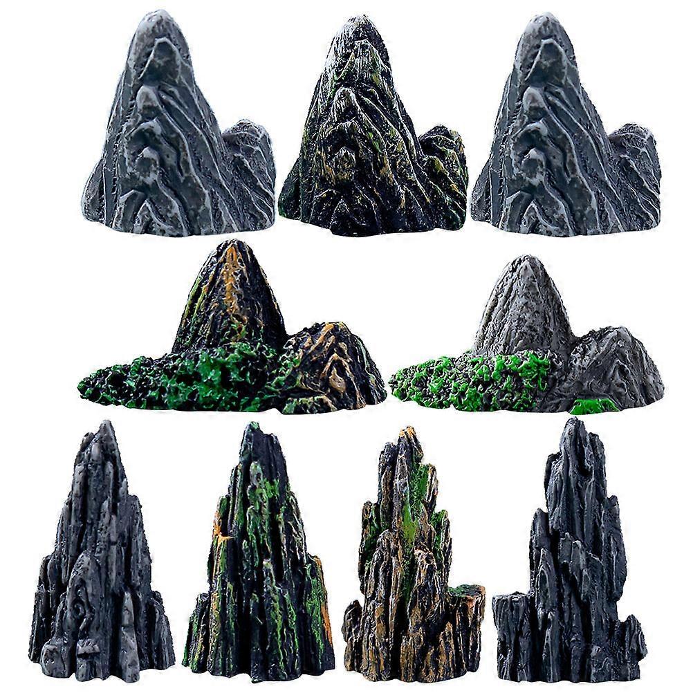 8pcs Aquarium Mountain Rockery Mini Mountain Micro Landscape Decorations