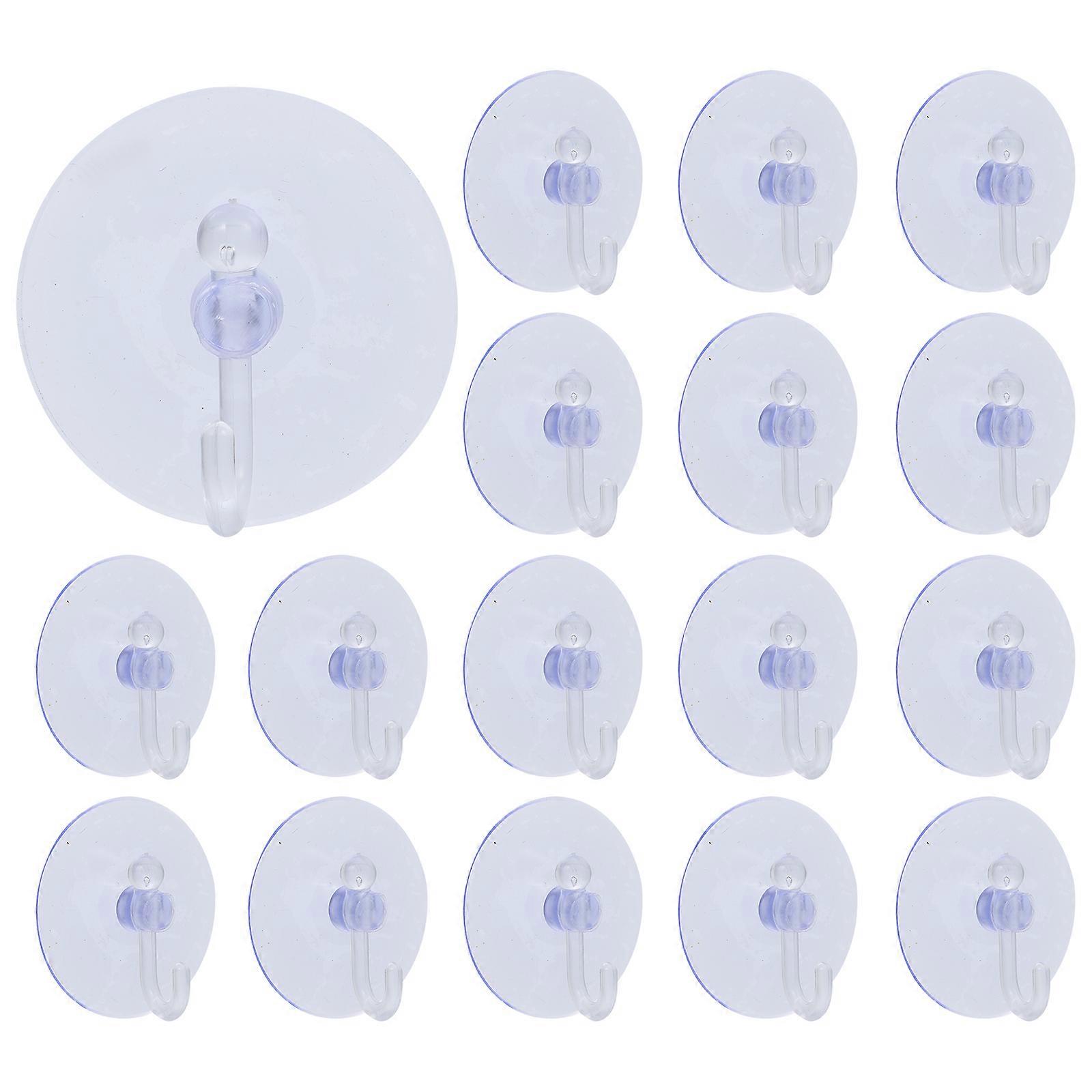 40pcs Suction Cup Hooks Clear Suction Hooks Suction Cups with Hooks for Wall Window Door