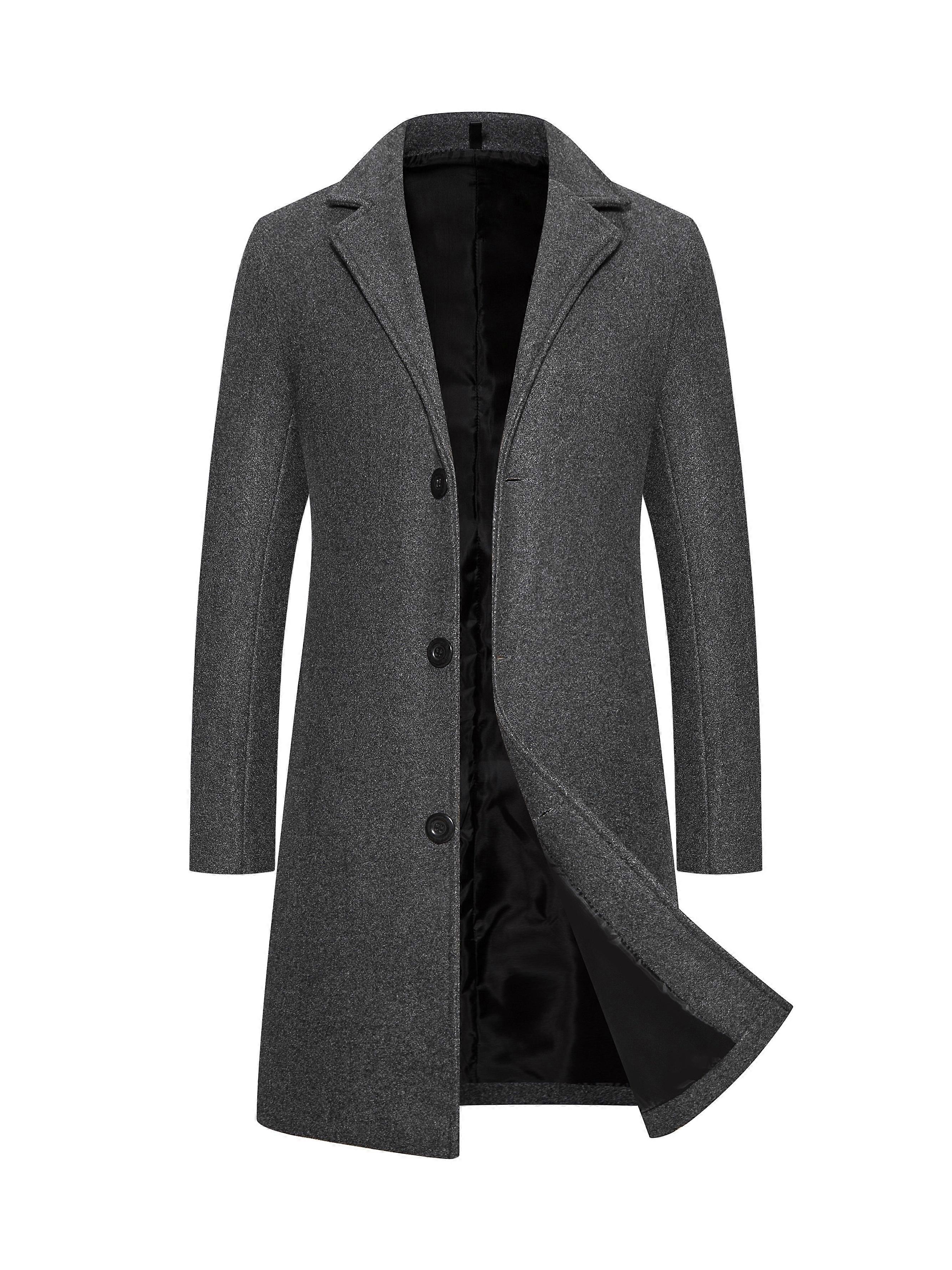New style New Men's Mid-length Single Breasted Trench Coat Jacket