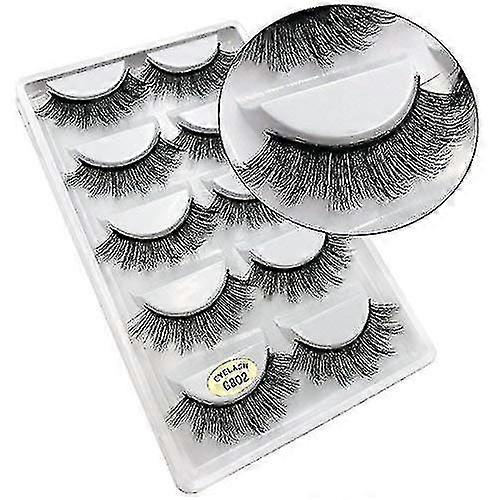 5 par falske øyevipper, black eyelashes forlengelse