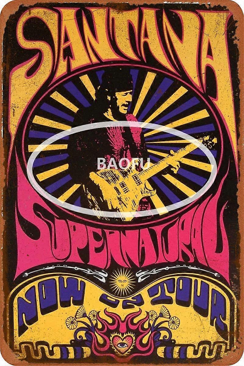 سانتانا الحديد اللوحة الجدار ملصق المعادن خمر الفرقة القصدير علامات الرجعية المرآب لوحة ديكور غرفة المعيشة حديقة غرفة نوم مكتب فندق مقهى بار