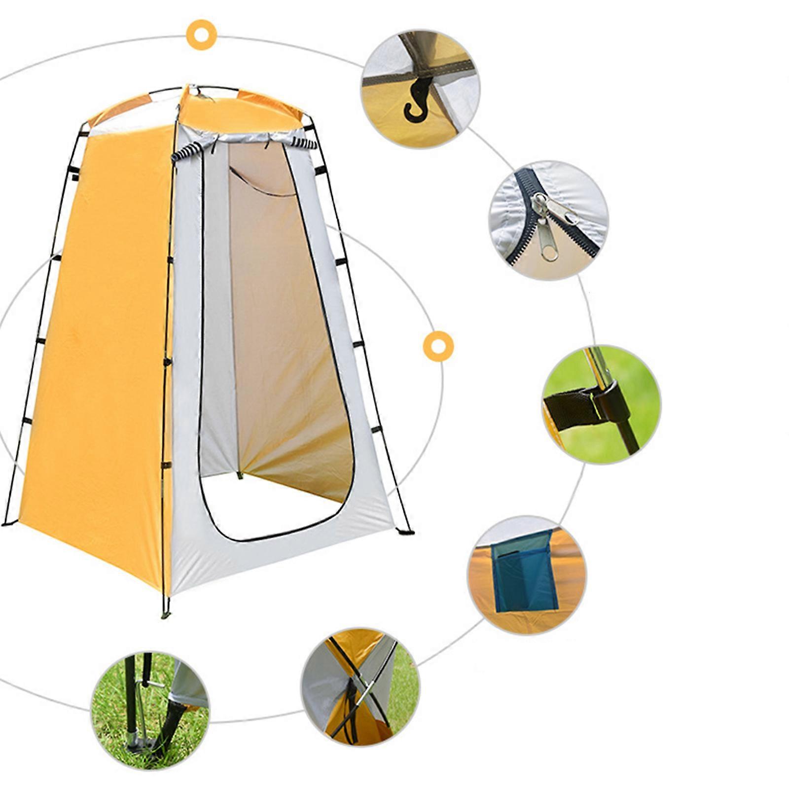 Kannettava vedenpitävä teltta ulkoiluun ja viihteeseen, keltainen harmaa/armeijan vihreä väri