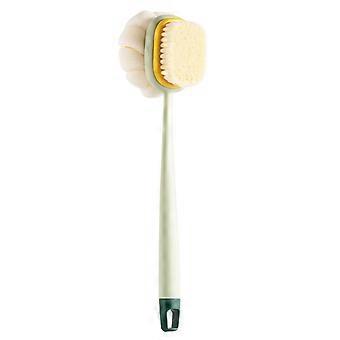 Shower Body Brush with Bristles and Loofah, Ergonomic Handle, Easy to Store, Clean Skin, Premium Quality