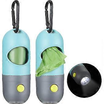 2 stycken hundbajsavfallspåse H-dispenser med LED-blixt