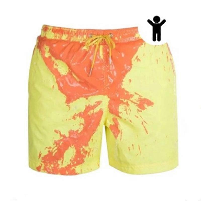 Badbyxor Magisk förändring Färg Strandshorts Herr Badbyxor Badkläder Snabbtorkande Bad för pojkar